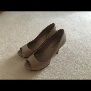 Beige Patent Leather Heels